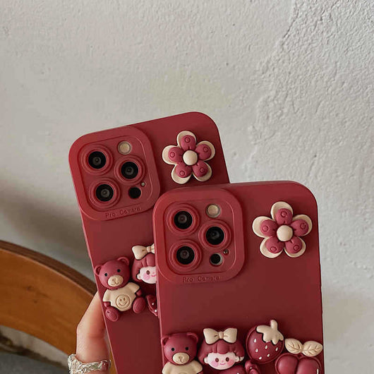 Funda Protectora para Celular con Oso 3D Adorable - Image 7