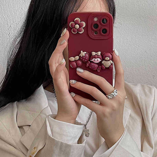 Funda Protectora para Celular con Oso 3D Adorable - Image 11