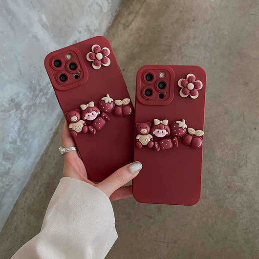 Funda Protectora para Celular con Oso 3D Adorable - Image 18