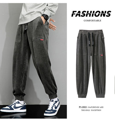 Pantalones Deportivos Anchos de Pana Pesada para Hombre - Image 10