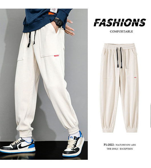 Pantalones Deportivos Anchos de Pana Pesada para Hombre - Image 11