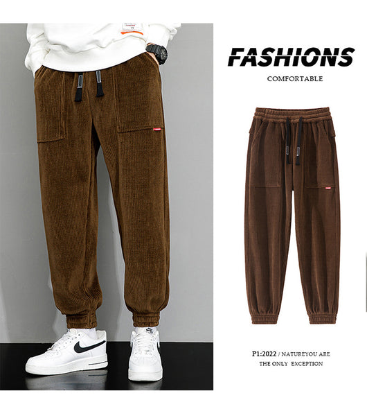 Pantalones Deportivos Anchos de Pana Pesada para Hombre - Image 13