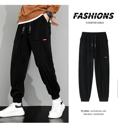 Pantalones Deportivos Anchos de Pana Pesada para Hombre - Image 15