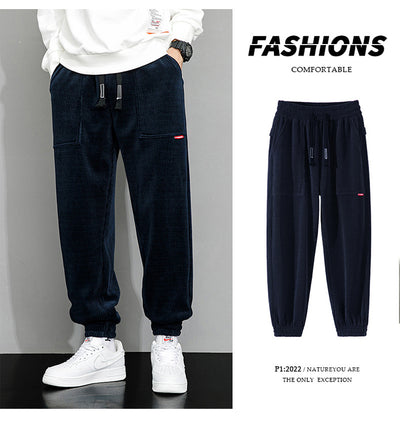 Pantalones Deportivos Anchos de Pana Pesada para Hombre - Image 16