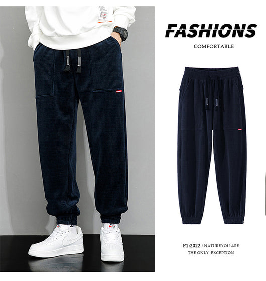 Pantalones Deportivos Anchos de Pana Pesada para Hombre - Image 16