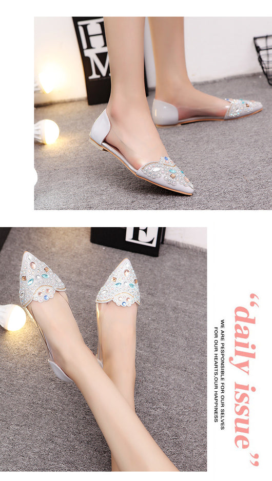 Sandalias Planas con Strass Elegantes y Transpirables de Punta Aguda - Image 11