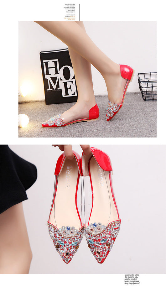 Sandalias Planas con Strass Elegantes y Transpirables de Punta Aguda - Image 15