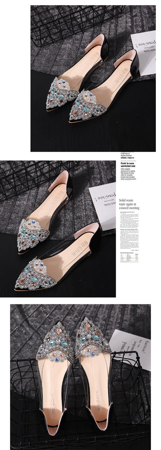 Sandalias Planas con Strass Elegantes y Transpirables de Punta Aguda - Image 17