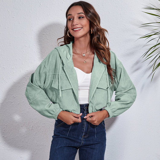 Chaqueta Corduroy con Capucha - Corte Holgado y Manga Larga - Image 13