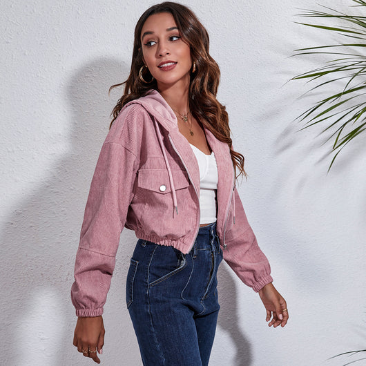Chaqueta Corduroy con Capucha - Corte Holgado y Manga Larga - Image 16