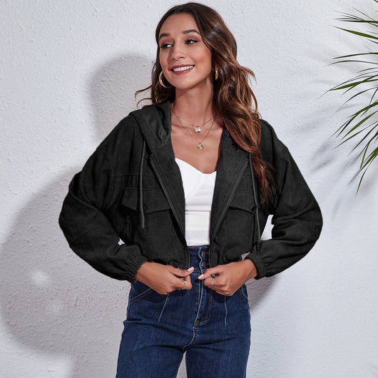Chaqueta Corduroy con Capucha - Corte Holgado y Manga Larga - Image 22