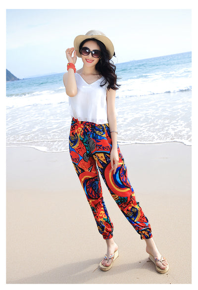 Pantalones Bohemios Estampado Nacional - Talla Grande Primavera Verano - Image 8