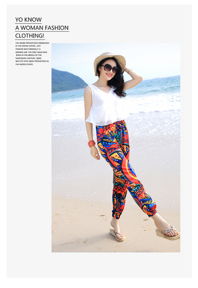 Pantalones Bohemios Estampado Nacional - Talla Grande Primavera Verano - Image 10