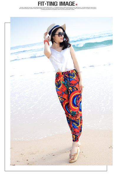 Pantalones Bohemios Estampado Nacional - Talla Grande Primavera Verano - Image 11