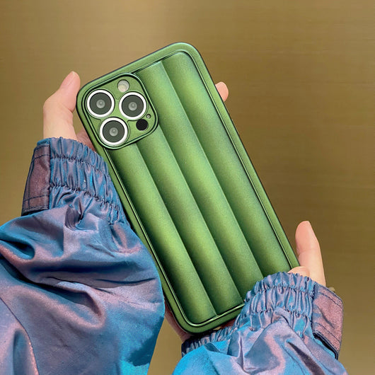 Funda de Silicona Verde Fluorescente con Rayas para Celular - Image 7