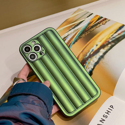 Funda de Silicona Verde Fluorescente con Rayas para Celular - Image 9