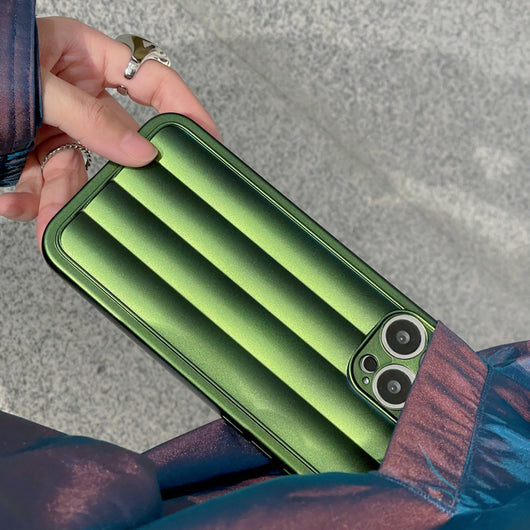 Funda de Silicona Verde Fluorescente con Rayas para Celular - Image 10
