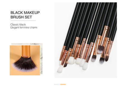 Set de 12 Brochas Profesionales para Ojos y Maquillaje - Image 12