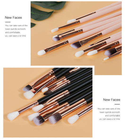 Set de 12 Brochas Profesionales para Ojos y Maquillaje - Image 19