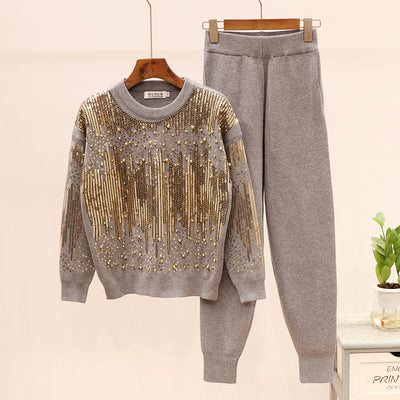 Conjunto de Pantalón y Blusa Casual con Lentejuelas y Cuentas - Image 8
