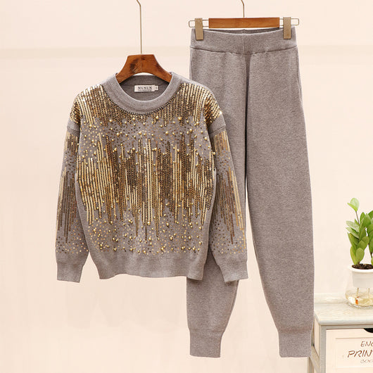Conjunto de Pantalón y Blusa Casual con Lentejuelas y Cuentas - Image 8