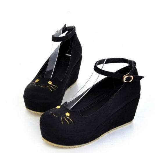 Zapatos Plataforma Leopardo con Cuña para Mujer