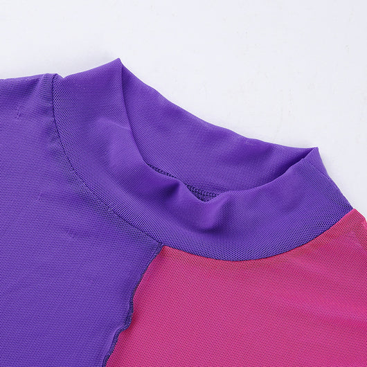 Blusa de Malla con Costuras Bicolor de Manga Corta - Image 15