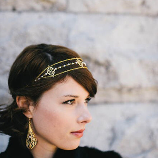Diadema de Perlas Auspiciosas con Borlas y Cuentas Estilo Europeo y Americano - Image 36