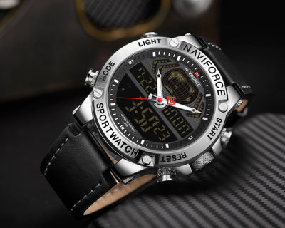 Reloj de Doble Pantalla con Esfera Grande - Cuarzo Electrónico - Image 5