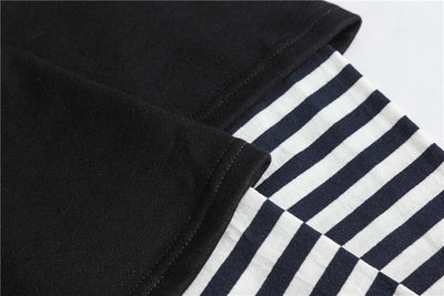 Sudadera Pareja Hip-hop Efecto Dos Piezas con Rayas - Image 15