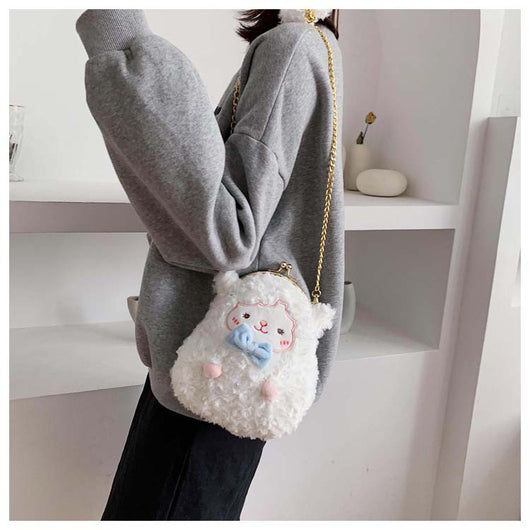 Bolsa Bandolera Peluche Oveja Linda con Cadena - Image 9