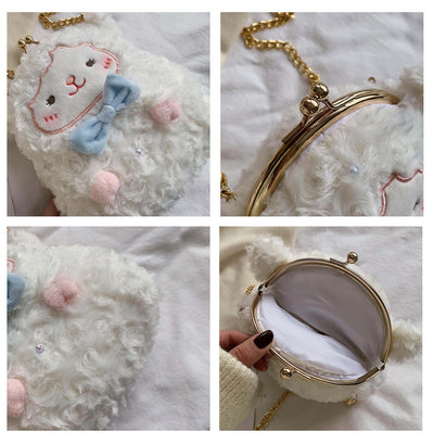 Bolsa Bandolera Peluche Oveja Linda con Cadena - Image 10
