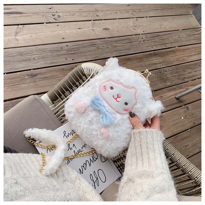 Bolsa Bandolera Peluche Oveja Linda con Cadena - Image 11