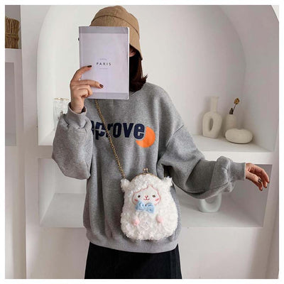 Bolsa Bandolera Peluche Oveja Linda con Cadena - Image 13