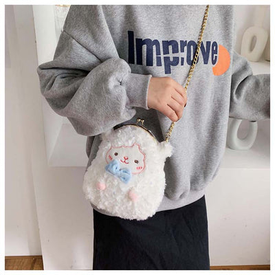 Bolsa Bandolera Peluche Oveja Linda con Cadena - Image 14