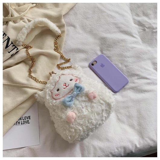 Bolsa Bandolera Peluche Oveja Linda con Cadena - Image 18