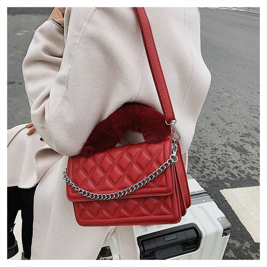 Bolso Cuadrado Retro Acolchado en Piel Sintética - Diseño Rombo - Image 10