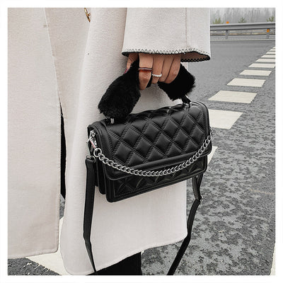 Bolso Cuadrado Retro Acolchado en Piel Sintética - Diseño Rombo - Image 12