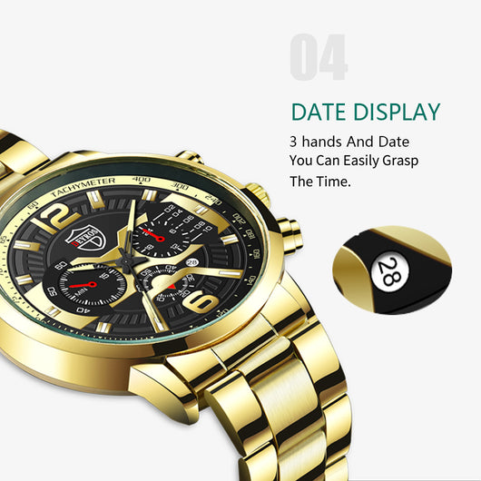 Reloj de Negocios Hombre Acero Inoxidable con Calendario Cuarzo - Image 10