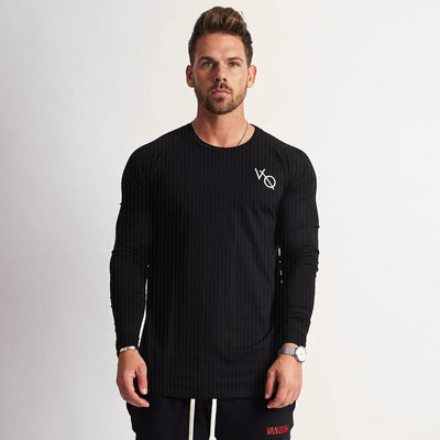 Playera Deportiva Manga Larga Ajustada para Hombre - Camiseta de Entrenamiento Elástica - Image 9