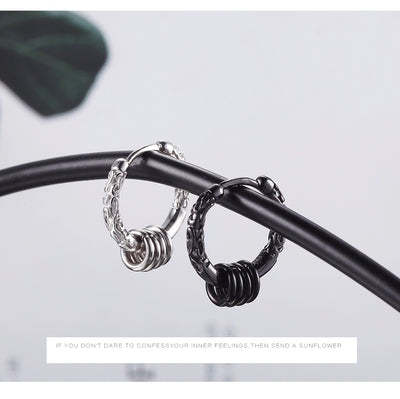 Aretes de Plata Esterlina para Hombre con Diseño de Aro Dorado - Image 15