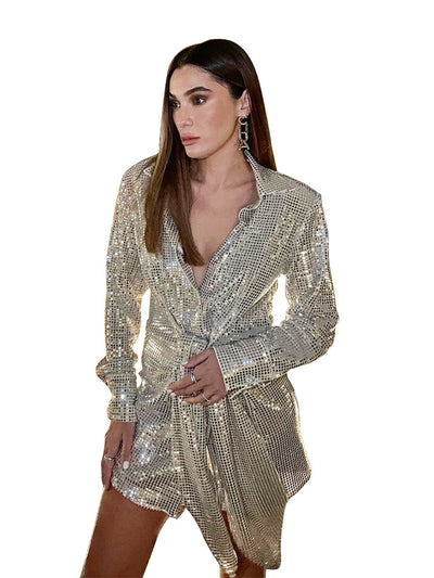 Blusa Ajustada de Manga Larga con Cordones para Mujer - Image 14