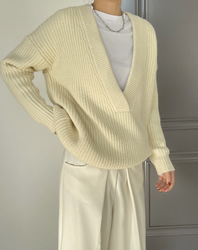 Suéter Cuello V Holgado y Ligero para Mujer - Image 17