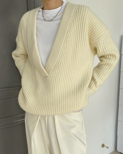 Suéter Cuello V Holgado y Ligero para Mujer - Image 21