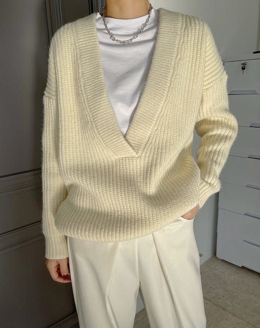 Suéter Cuello V Holgado y Ligero para Mujer - Image 22