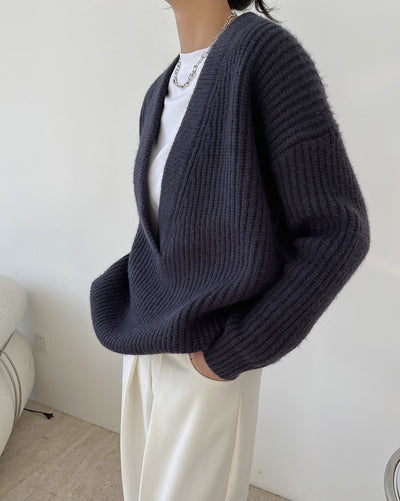 Suéter Cuello V Holgado y Ligero para Mujer - Image 29