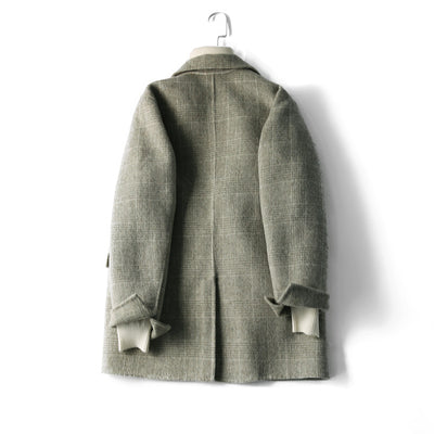 Abrigo de Lana Reversible Doble Faz Confeccionado a Mano para Mujer - Image 16