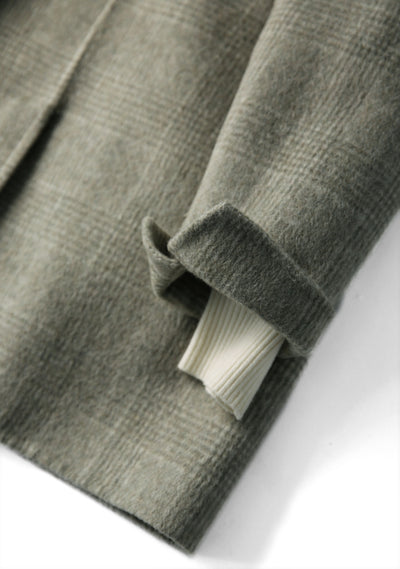 Abrigo de Lana Reversible Doble Faz Confeccionado a Mano para Mujer - Image 18