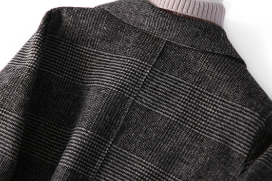 Abrigo de Lana Reversible Doble Faz Confeccionado a Mano para Mujer - Image 33