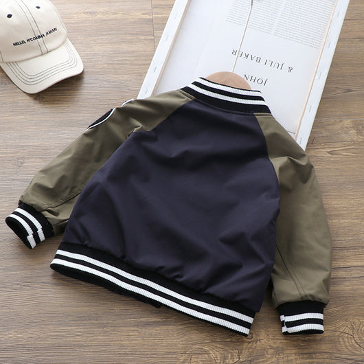 Chaqueta Deportiva de Cuello Mao para Niños - Estilo Béisbol Clásico - Image 8